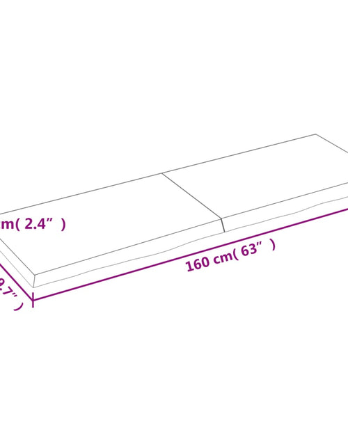Încărcați imaginea în vizualizatorul Galerie, Blat de masă, 160x50x(2-6) cm, lemn masiv de stejar netratat

