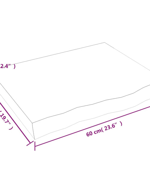 Încărcați imaginea în vizualizatorul Galerie, Blat de masă maro 60x50x(2-6) cm, lemn masiv stejar tratat
