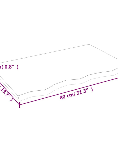 Încărcați imaginea în vizualizatorul Galerie, Blat de masă maro deschis 80x50x2 cm, lemn masiv stejar tratat
