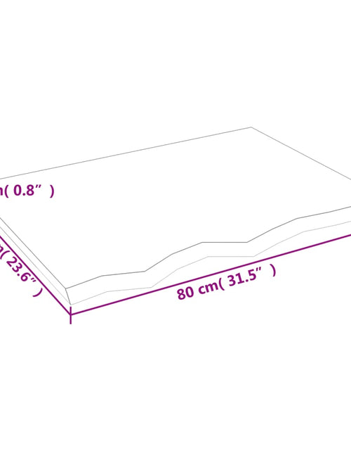Încărcați imaginea în vizualizatorul Galerie, Blat masă maro deschis 80x60x2 cm, lemn masiv stejar tratat
