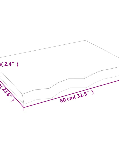 Încărcați imaginea în vizualizatorul Galerie, Blat de masă maro 80x60x(2-6) cm, lemn masiv stejar tratat
