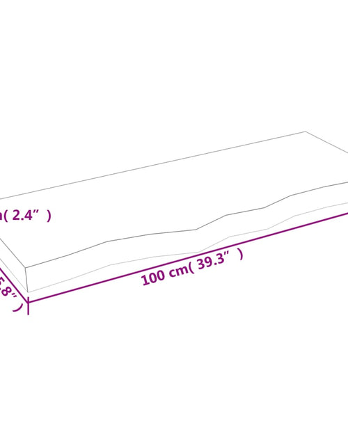 Загрузите изображение в средство просмотра галереи, Blat de masă maro 100x40x(2-6) cm, lemn masiv stejar tratat
