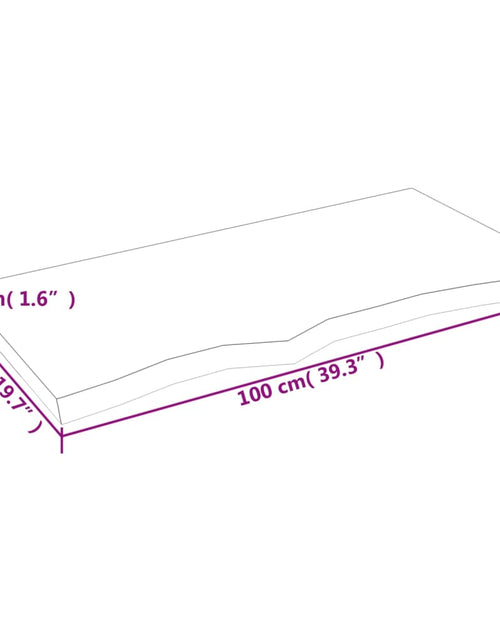 Încărcați imaginea în vizualizatorul Galerie, Blat de masă maro 100x50x(2-4) cm, lemn masiv stejar tratat
