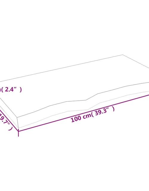 Încărcați imaginea în vizualizatorul Galerie, Blat de masă maro 100x50x(2-6) cm, lemn masiv stejar tratat
