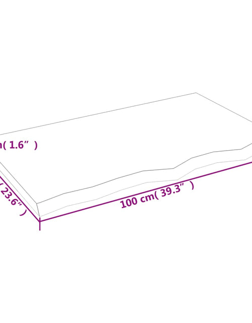 Încărcați imaginea în vizualizatorul Galerie, Blat de masă maro 100x60x(2-4) cm, lemn masiv stejar tratat
