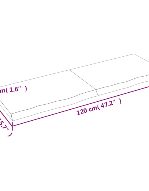 Загрузите изображение в средство просмотра галереи, Blat de masă maro 120x40x(2-4) cm, lemn masiv stejar tratat
