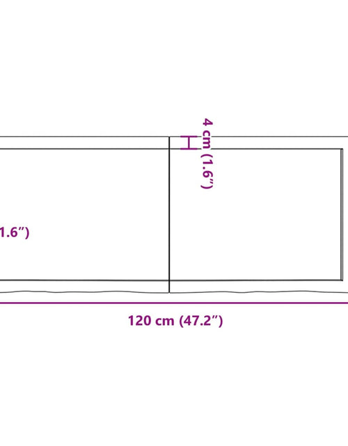 Загрузите изображение в средство просмотра галереи, Blat de masă maro 120x50x(2-4) cm, lemn masiv stejar tratat
