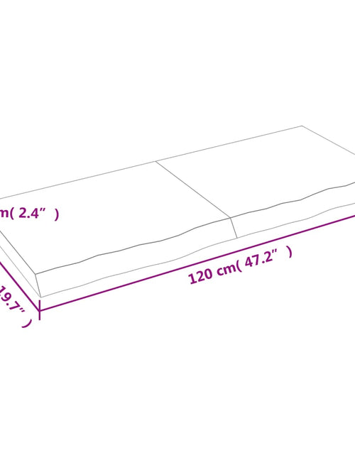 Загрузите изображение в средство просмотра галереи, Blat de masă maro 120x50x(2-6) cm, lemn masiv stejar tratat
