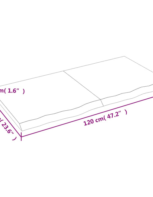 Încărcați imaginea în vizualizatorul Galerie, Blat de masă maro 120x60x(2-4) cm, lemn masiv stejar tratat
