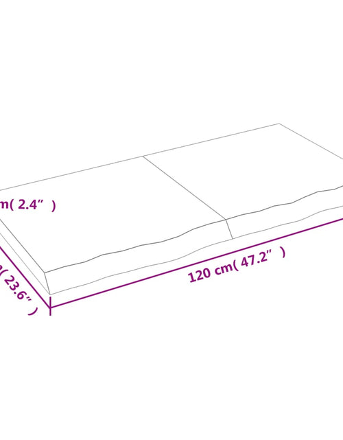 Загрузите изображение в средство просмотра галереи, Blat de masă maro 120x60x(2-6) cm, lemn masiv stejar tratat
