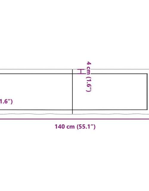 Încărcați imaginea în vizualizatorul Galerie, Blat de masă maro 140x40x(2-4) cm, lemn masiv stejar tratat
