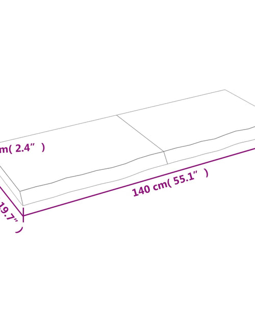 Загрузите изображение в средство просмотра галереи, Blat de masă maro 140x50x(2-6) cm, lemn masiv stejar tratat
