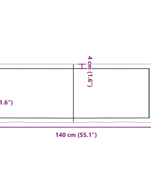 Загрузите изображение в средство просмотра галереи, Blat de masă maro 140x50x(2-6) cm, lemn masiv stejar tratat
