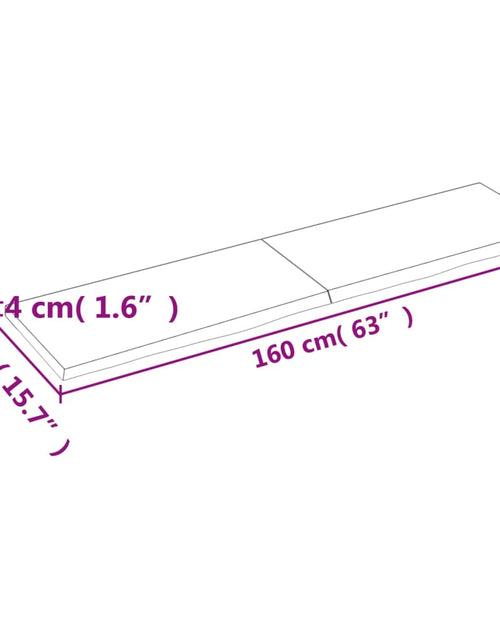Încărcați imaginea în vizualizatorul Galerie, Blat de masă maro 160x40x(2-4) cm, lemn masiv stejar tratat
