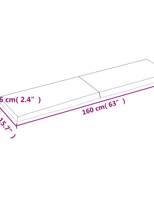 Încărcați imaginea în vizualizatorul Galerie, Blat de masă maro 160x40x(2-6) cm, lemn masiv stejar tratat

