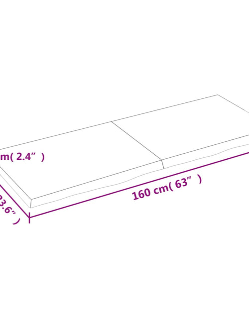 Încărcați imaginea în vizualizatorul Galerie, Blat de masă maro 160x60x(2-6) cm, lemn masiv stejar tratat
