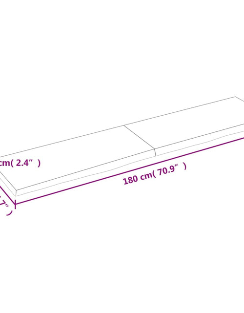 Încărcați imaginea în vizualizatorul Galerie, Blat de masă maro 180x40x(2-6) cm, lemn masiv stejar tratat
