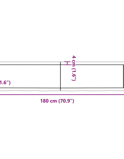 Загрузите изображение в средство просмотра галереи, Blat de masă maro 180x40x(2-6) cm, lemn masiv stejar tratat
