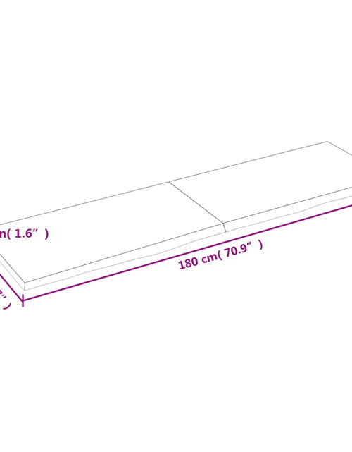 Încărcați imaginea în vizualizatorul Galerie, Blat de masă maro 180x50x(2-4) cm, lemn masiv stejar tratat
