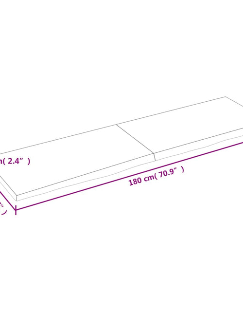 Încărcați imaginea în vizualizatorul Galerie, Blat de masă maro 180x50x(2-6) cm, lemn masiv stejar tratat
