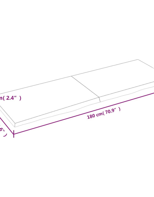 Загрузите изображение в средство просмотра галереи, Blat de masă maro 180x60x(2-6) cm, lemn masiv stejar tratat
