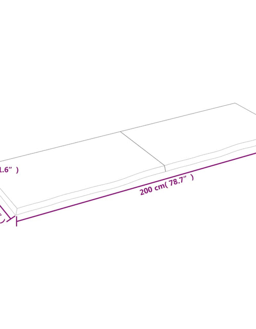 Încărcați imaginea în vizualizatorul Galerie, Blat de masă maro 200x60x(2-4) cm, lemn masiv stejar tratat
