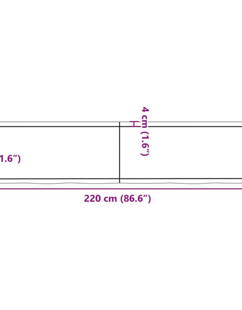 Загрузите изображение в средство просмотра галереи, Blat de masă maro 220x50x(2-4) cm, lemn masiv stejar tratat
