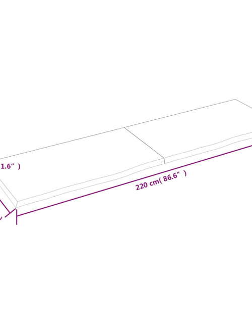 Загрузите изображение в средство просмотра галереи, Blat de masă maro 220x60x(2-4) cm, lemn masiv stejar tratat
