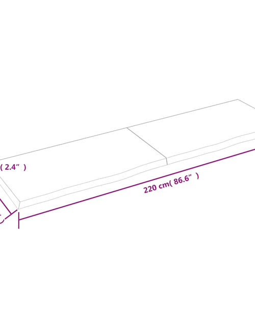 Загрузите изображение в средство просмотра галереи, Blat de masă maro 220x60x(2-6) cm, lemn masiv stejar tratat
