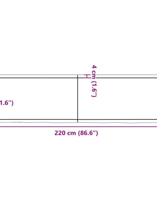 Загрузите изображение в средство просмотра галереи, Blat de masă maro 220x60x(2-6) cm, lemn masiv stejar tratat
