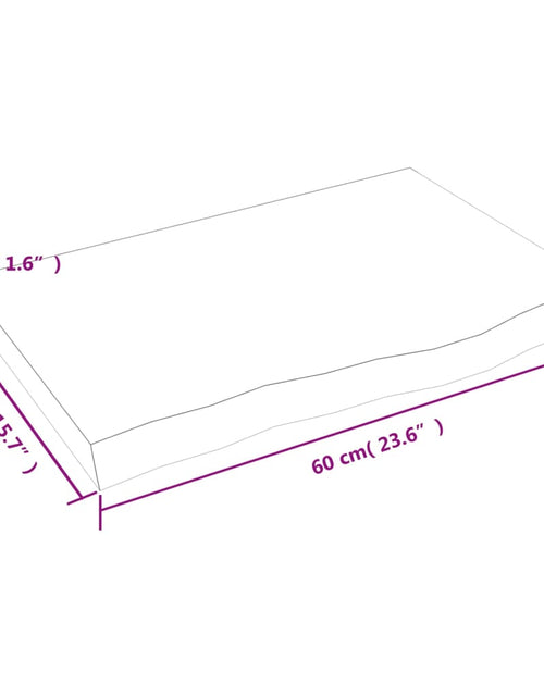 Încărcați imaginea în vizualizatorul Galerie, Blat de masă maro 60x40x(2-4) cm, lemn masiv stejar tratat
