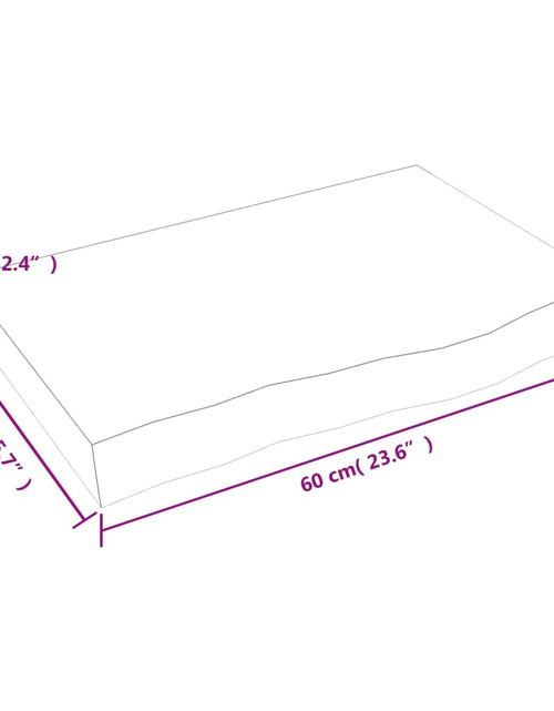 Загрузите изображение в средство просмотра галереи, Blat de masă maro 60x40x(2-6) cm, lemn masiv stejar tratat
