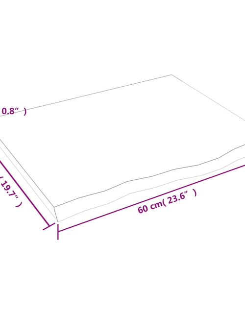 Încărcați imaginea în vizualizatorul Galerie, Blat de masă maro închis 60x50x2cm, lemn masiv de stejar tratat
