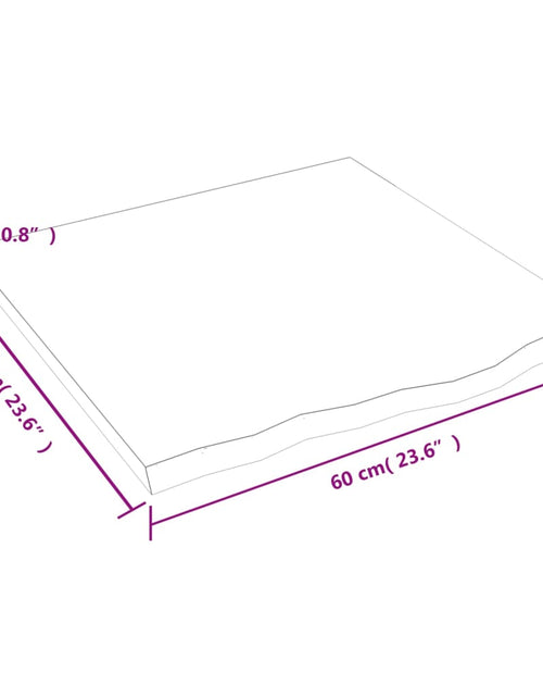 Загрузите изображение в средство просмотра галереи, Blat de masă maro închis 60x60x2cm, lemn masiv de stejar tratat
