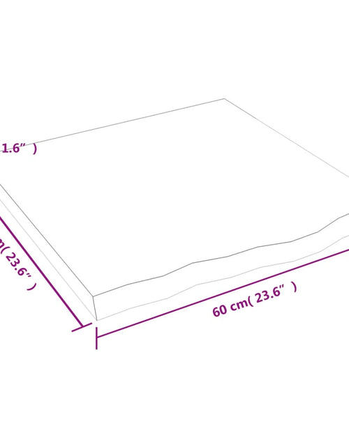 Загрузите изображение в средство просмотра галереи, Blat de masă maro 60x60x(2-4) cm, lemn masiv stejar tratat
