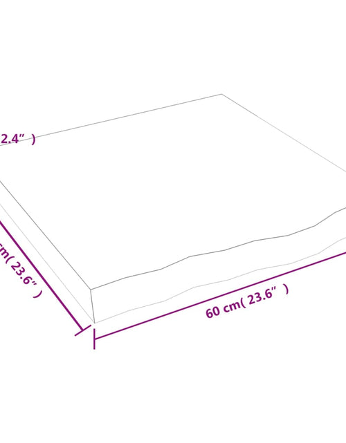 Încărcați imaginea în vizualizatorul Galerie, Blat de masă maro 60x60x(2-6) cm, lemn masiv stejar tratat
