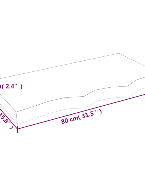 Загрузите изображение в средство просмотра галереи, Blat de masă maro 80x40x(2-6) cm, lemn masiv stejar tratat
