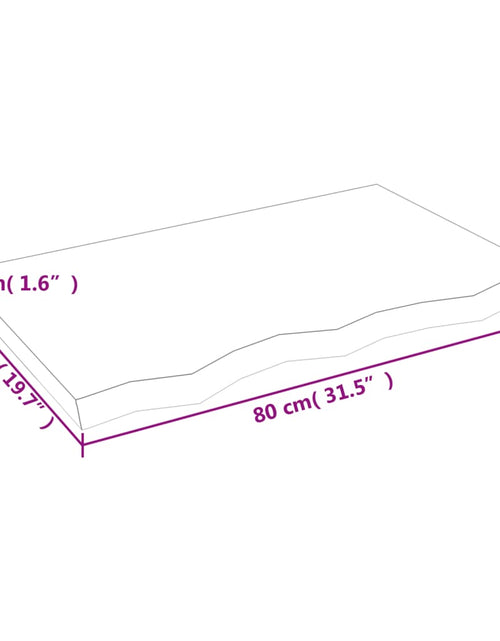 Încărcați imaginea în vizualizatorul Galerie, Blat de masă maro 80x50x(2-4) cm, lemn masiv stejar tratat
