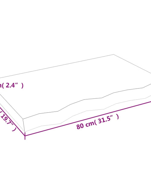 Încărcați imaginea în vizualizatorul Galerie, Blat de masă maro 80x50x(2-6) cm, lemn masiv stejar tratat
