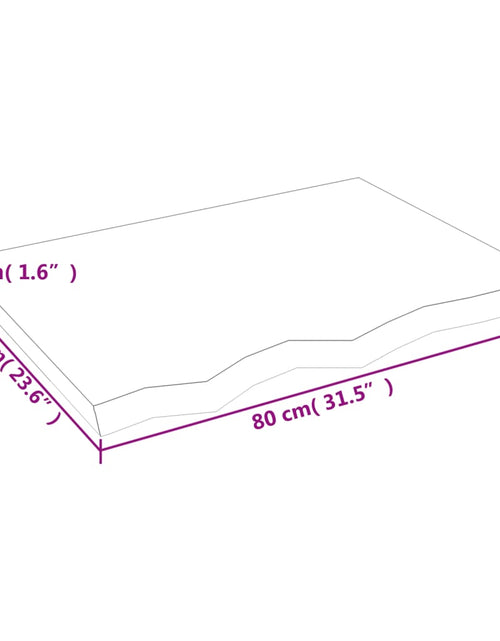 Încărcați imaginea în vizualizatorul Galerie, Blat de masă maro 80x60x(2-4) cm, lemn masiv stejar tratat
