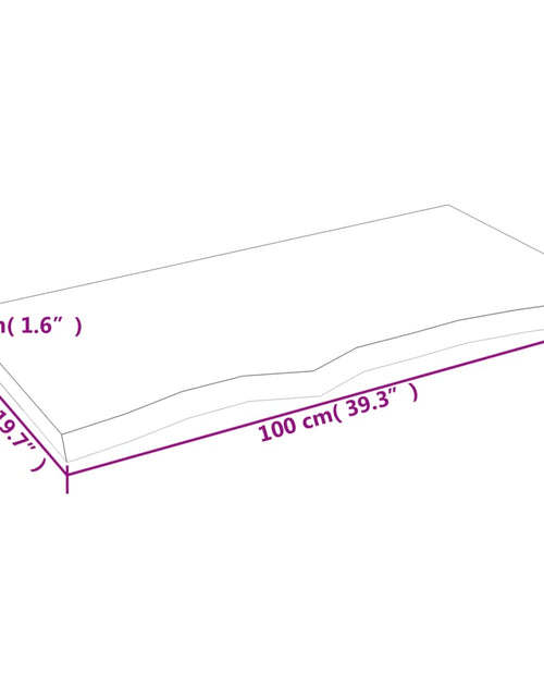 Încărcați imaginea în vizualizatorul Galerie, Blat de masă maro 100x50x(2-4) cm, lemn masiv stejar tratat
