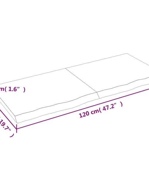 Загрузите изображение в средство просмотра галереи, Blat de masă maro 120x50x(2-4) cm, lemn masiv stejar tratat
