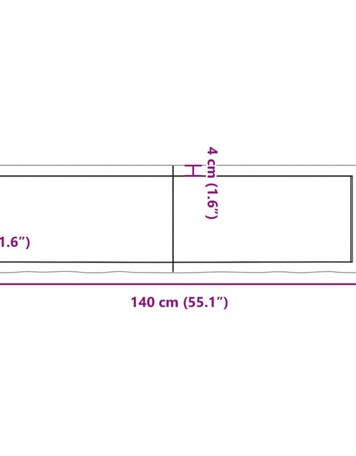 Загрузите изображение в средство просмотра галереи, Blat de masă maro 140x40x(2-6) cm, lemn masiv stejar tratat
