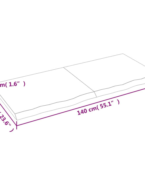 Încărcați imaginea în vizualizatorul Galerie, Blat de masă maro 140x60x(2-4) cm, lemn masiv stejar tratat

