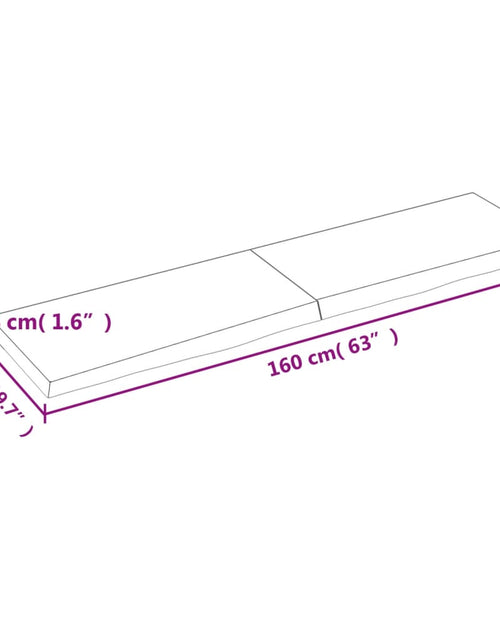 Загрузите изображение в средство просмотра галереи, Blat de masă maro 160x50x(2-4) cm, lemn masiv stejar tratat
