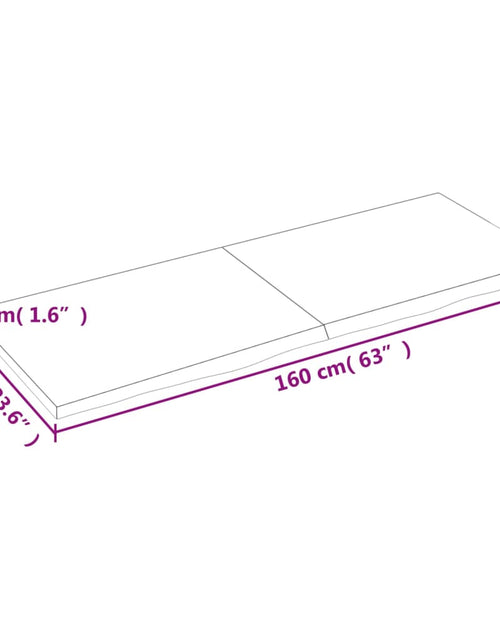 Загрузите изображение в средство просмотра галереи, Blat de masă maro 160x60x(2-4) cm, lemn masiv stejar tratat
