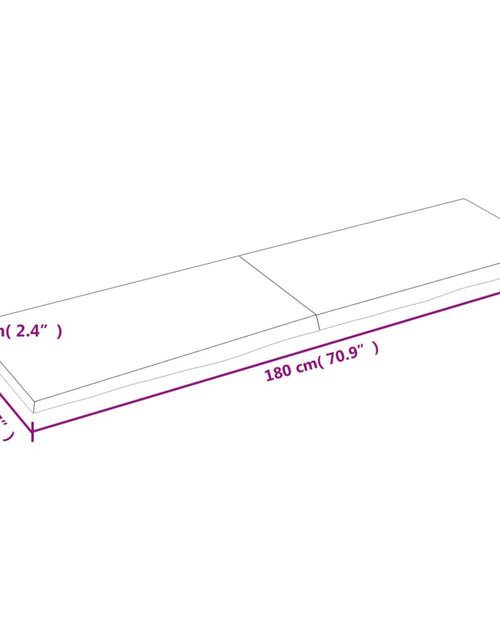 Încărcați imaginea în vizualizatorul Galerie, Blat de masă maro 180x50x(2-6) cm, lemn masiv stejar tratat
