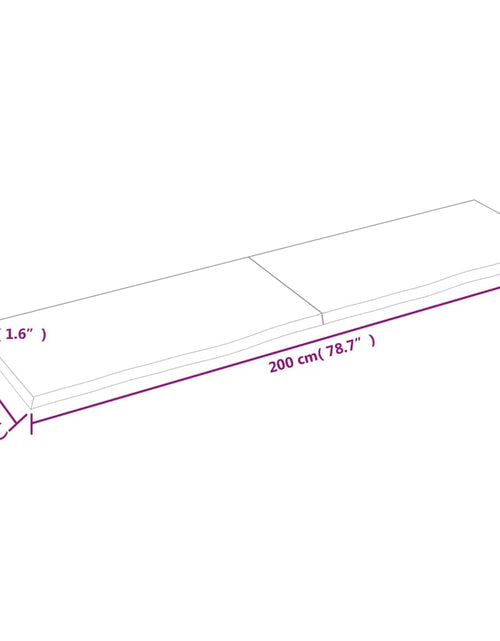 Încărcați imaginea în vizualizatorul Galerie, Blat de masă maro 200x50x(2-4) cm, lemn masiv stejar tratat
