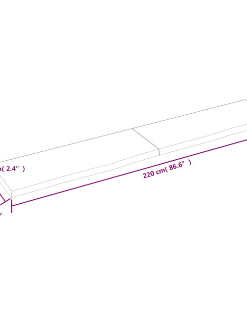 Încărcați imaginea în vizualizatorul Galerie, Blat de masă maro 220x40x(2-6) cm, lemn masiv stejar tratat
