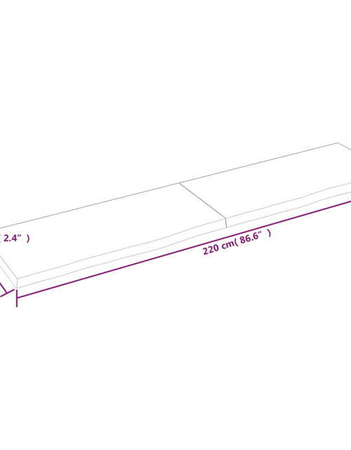 Загрузите изображение в средство просмотра галереи, Blat de masă maro 220x50x(2-6) cm, lemn masiv stejar tratat
